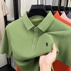 Luxury brand pony embroidered short sleeve men's polo shirt new business casual breathable summer comfort high-end Paul T-shirt