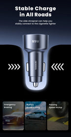 Toocki 65W Car Charger PD 35W Fast Charge for iPhone 16 15 14 Samsung S24 AFC USB C Car Phone Charger for Xiaomi Huawei Realme