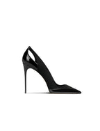 French style gray patent leather patchwork design with a sense of autumn new style pointed toe slim heel high heels for women