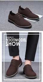 Summer Mens Dress Shoes Suede Man Oxford Shoes Large Sizes Flats Classic Men Sneakers Comfortable 2025 New Zapatillas De Deporte