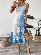 2026 Women's Casual Dresses Luxury Artistic Gradient Print Sleeveless Tank Dress Female Clothing Elegant Beach Dress New