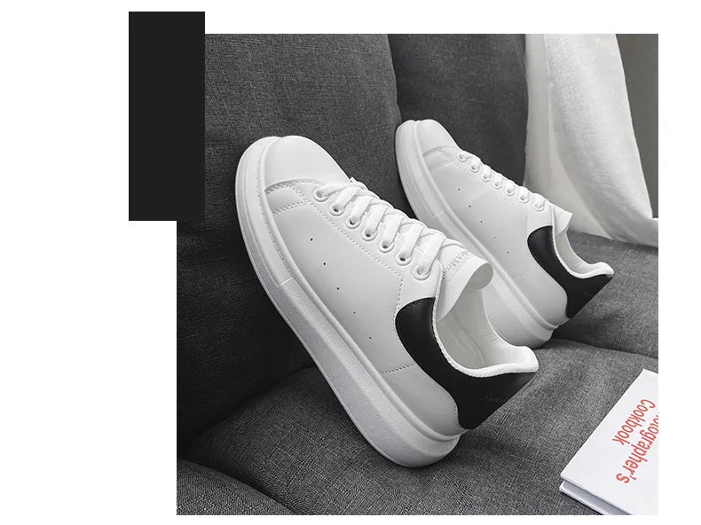 Men's breathable lightweight white shoes spring summer soft-sole comfort walking casual shoes fashion student sports baord shoes