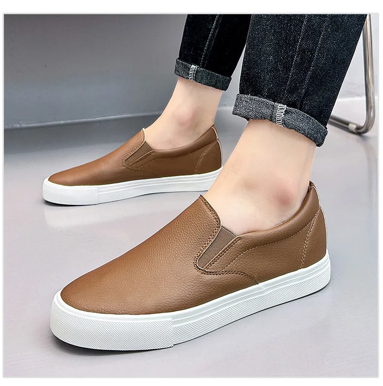 Men's Casual Shoes Grey Brown Flat Bottomed Casual Board Shoes Mens Loafers Man Shoes Casual Sneakers Men