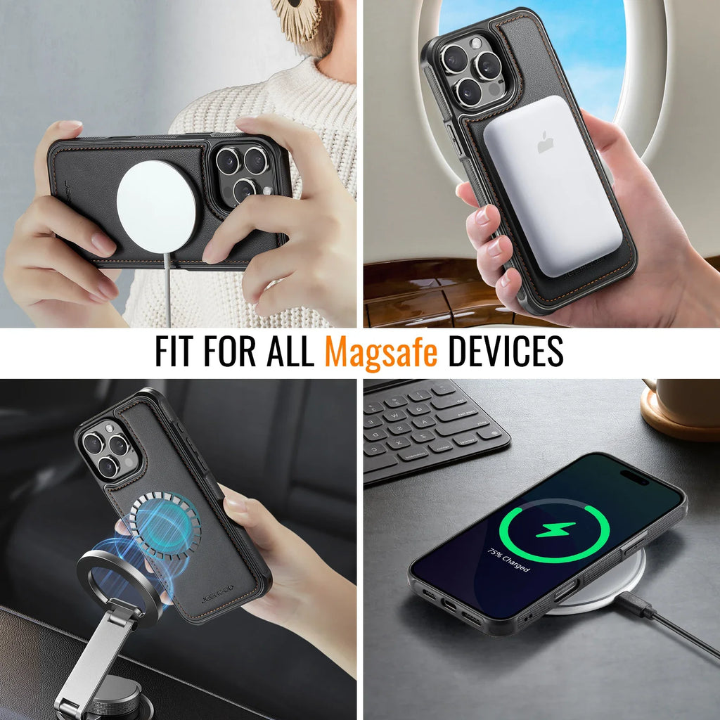 Magnetic 2 in 1 Detachable for iPhone 16/15/14 Pro Max 16 Plus Wallet Case with Card Holder,Magnetic Flip Kickstand Credit Slots