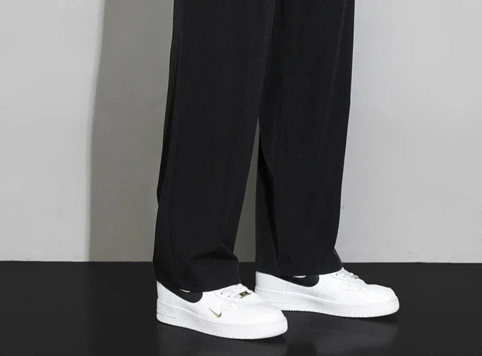 Trousers Straight Plain Wide Leg Draped Thin Male Sports Pants Summer Sport Slacks Xxl Jogger Big Tall Man Men's Sweatpants