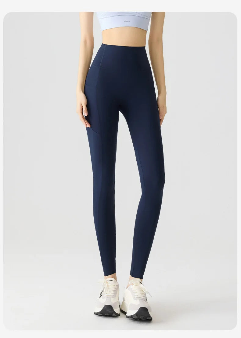 Women's Pockets Yoga Pants Cloud Touch Ice Silk Shark Leggings High Waist Tummy Control Butt Lifting Sports Leggings  Running