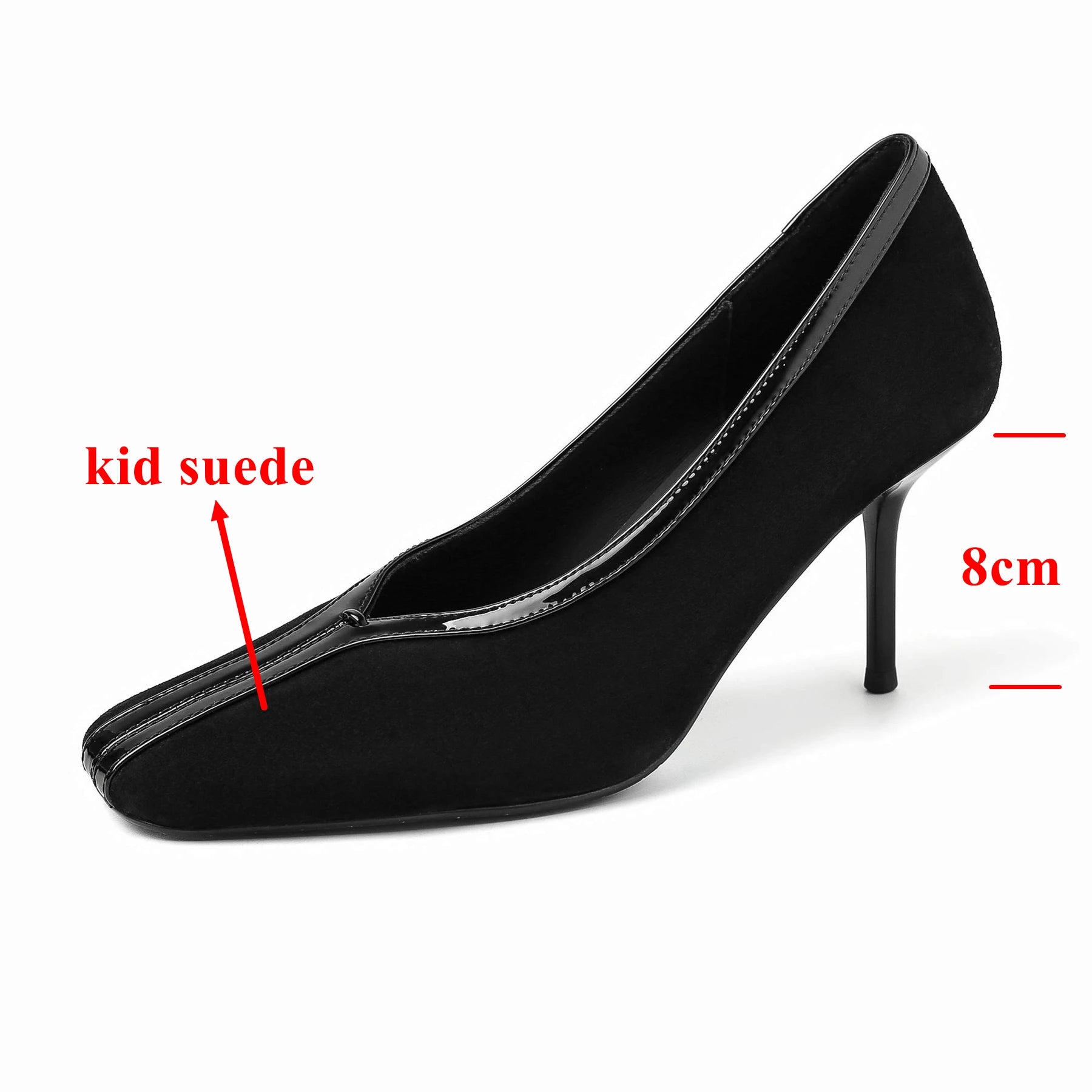 Krazing Pot Superstar Kid Suede Shallow Square Toe High Heels Spring Autumn Shoes Office Lady Party Wedding Dress Women Pumps