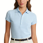 Polo women women's t-shirts and polos old money style Classic Embroidered casual slim fit POLO collar short sleeved shirt