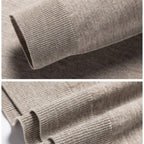 Men's 100% Mink Cashmere Large Size Sweaters Autumn Winter Solid POLO-neck Casual Knit Pullovers Long Sleeve Warm Jumper to