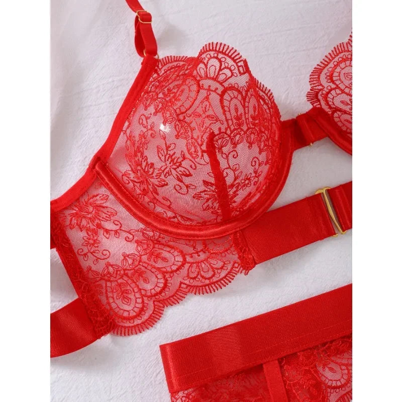 Tornova 2-piece Sexy Lingerie Set G-string Transparent Underwear Lolita Romantic Lingeries Set Sexy Bra Panties Sets Lingerie
