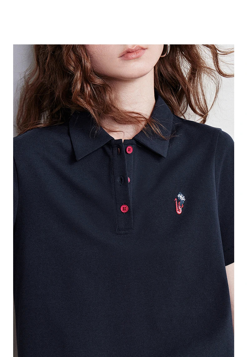 TOYOUTH Women Polo Shirt 2026 Summer New Breathable Short Sleeve Versatile Pullover Tops