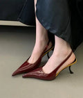 Women's Designer Heels Patent Leather Pointed Toe Sculptural Thin High Heels Sandals Pumps Runway Chic Luxury Party Dress Shoes