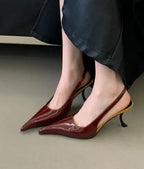 Women's Designer Heels Patent Leather Pointed Toe Sculptural Thin High Heels Sandals Pumps Runway Chic Luxury Party Dress Shoes