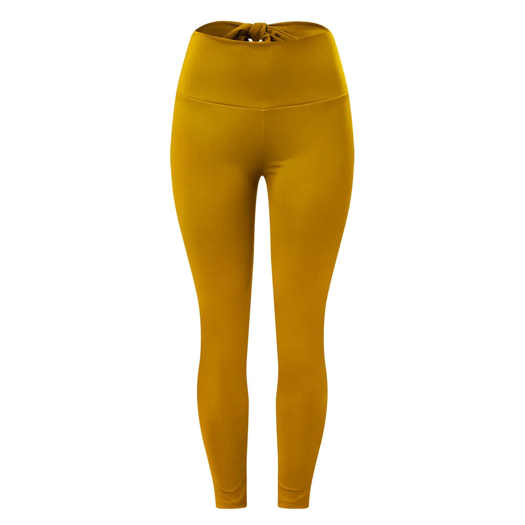 Womens Butt Lift High Waisted Yoga Pants Tummy Control Bow-Knot Tie Workout Leggings Sport Tights Running Leggings