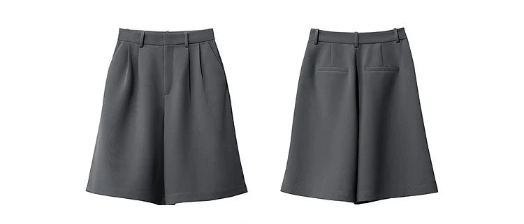 Amii Women's Shorts 2026 Summer New Commuter Versatile Pleated Loose Pants Women's Wide-leg Casual Five-point Pants 12622017