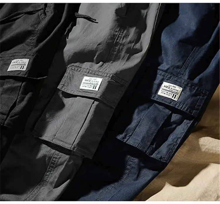 Camouflage Cargo Pants Men Cotton Streetwear Korean Hip Hop Joggers 7XL Loose Fit Casual Trousers Multi-Pockets Elastic Waist