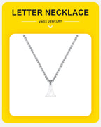 Vnox Simple A-Z Letter Necklace for Men, Waterproof Stainless Steel 26 Letters Pendant Necklace，Men’s Minimal Initial Necklace