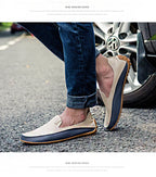 Summer Men Casual Flats Fashion Genuine Leather Soft Moccasins Brand Loafers High Quality Breathable Men Dress Shoes Size 36-47