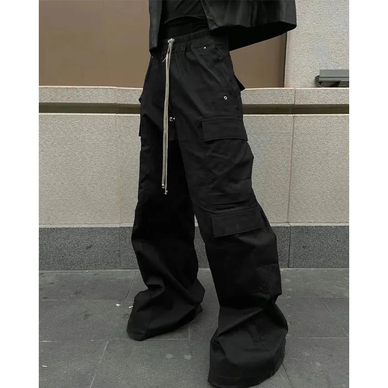 Owen Seak Men Cargo Pants Casual Loose Gothic Men's Trousers Autumn High Street Black Long Pant Size XL