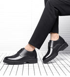 New Men Hollow Summer Platform High Heel 5/8/10 CM Height Growth Formal Men Derby Leather Shoes Man Wedding Dress Shoes Elevator