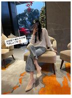 Beige Pointed Toe Kitten Heel Pumps Slip On Dress Shoes Comfortable Non Slip For Business Office Wedding Party Daily Wear  New