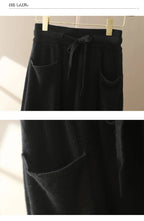 Autumn And Winter100% Pure Wool Skirt Women's Long Pocket Small A Skirt High Waist Slim Cashmere Knit A-Line Skirt