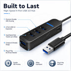 USB 3.0 Hub 4 Ports 5M Extension Cable Multi Port USB Hub Adapter High Speed Data Transfer for Laptop PC Computer Notebook