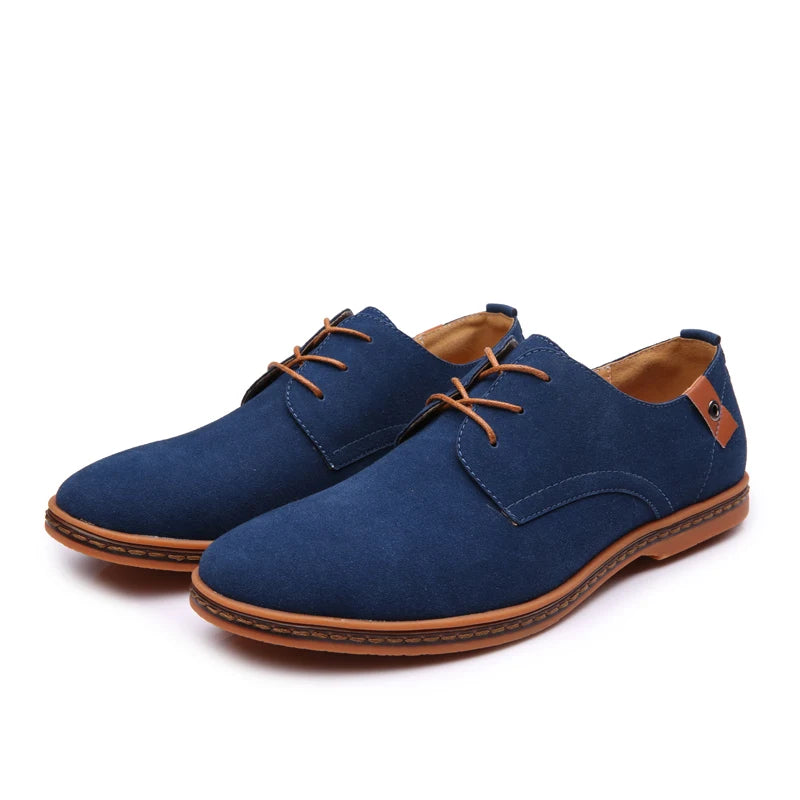 Men's Spring Suede Casual Oxfords Shoes Breathable Comfort Matte Finish Business Shoes Classic Sneakers Footwear Dress Shoes