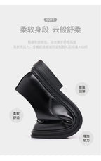 Mens Black Leather Shoes Autumn British Style Formal Business Footwear Low Top Commute Style Dress Shoes For Suits