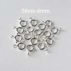925 Sterling Silver Spring Ring Clasp with Open Jump Ring, 5-8mm Spring Ring Clasps with Open Ring For Jewelry Making Findings