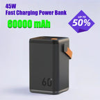 45W 60000mAh Fast Charging Power Bank Large Capacity Safe Portable Power Supply for Camping and Emergency Energy Storage