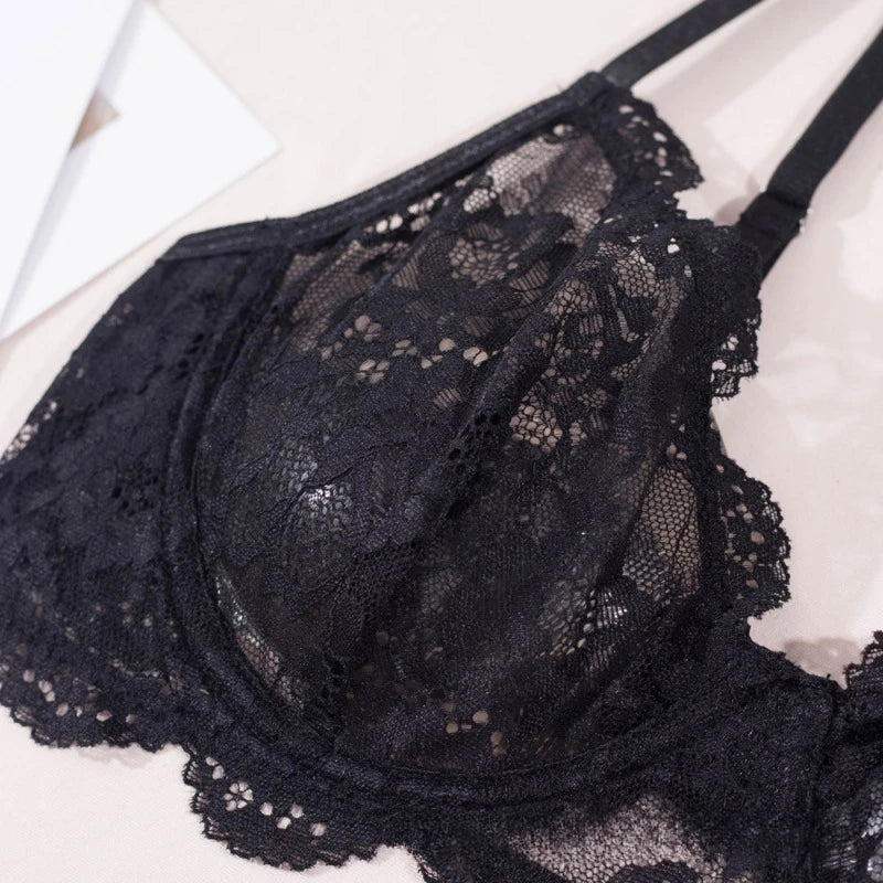 Tornova Sexy Lace Lingerie Suit for Women Mesh See-through Sexy Interesting Lingerie Two-Piece Ladies Body Shaping Underwear Set