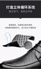 2026 Summer Hollow Out Breathable Deodorant Genuine Leather Business Dress Shoes British Style High-end Formal Shoes Hot Sale