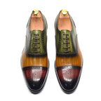 Luxury Italian Men's Wedding Dress Shoes Genuine Leather Cap Toe Lace-up Oxfords Lace-up Brogue Black Business Formal Shoes Man