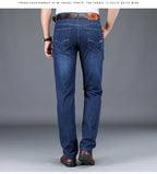 JEEP SPIRIT spring summer men's straight jeans casual loose mid-waist trousers all-match fashion business elastic denim pants