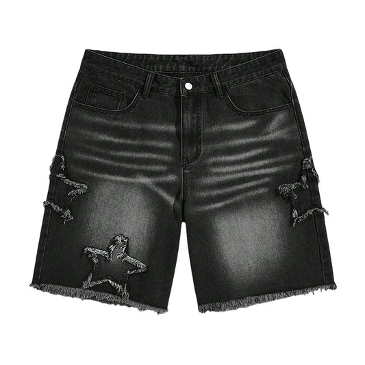 New high-end denim shorts for men in spring and summer of 2025, loose and versatile, trendy brand business casual denim shorts