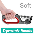 Four in One Kitchen Sharpener Restores Serrated Blade Knives and Scissors, Diamond Tungsten Steel Ceramics