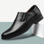 Mens Black Genuine Leather Perforated Metal Decor Lace Up Formal Business Office Breathable Summer Shoes Hollow Stylish Simple