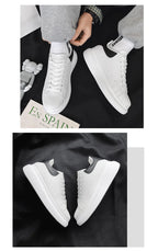 Men's breathable lightweight white shoes spring summer soft-sole comfort walking casual shoes fashion student sports baord shoes