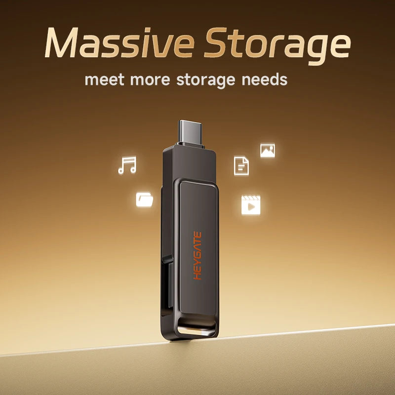 HEYGATE USB 3.2 Type-C Dual Interface OTG U Disk 150MB/s Fast Transfer Flash Drive Memory Stick For Android Smartphone Notebook