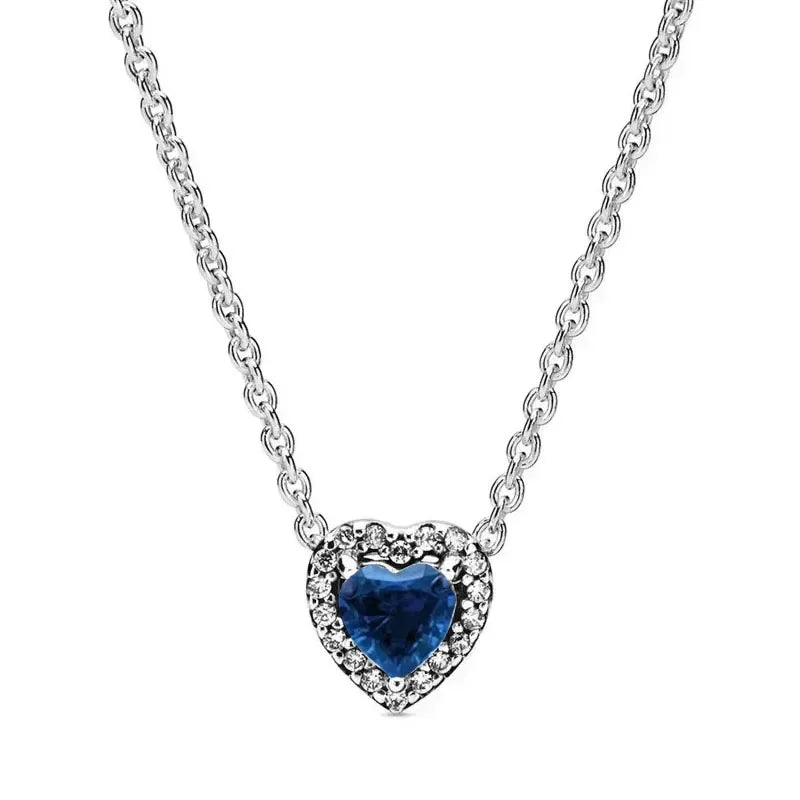925 sterling silver heart-shaped ring necklace earrings sparkling luxury crystal women's jewelry set holiday surprise gift