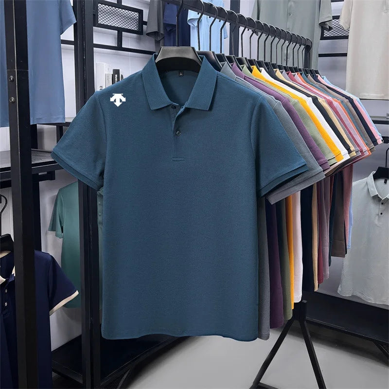 Mercerized Cotton100% Men's Summer Luxury Brand Short Sleeves Polo Shirt 25 Colors Choose From T-Shirt Business Leisure Men Top