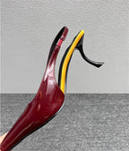 Women's Designer Heels Patent Leather Pointed Toe Sculptural Thin High Heels Sandals Pumps Runway Chic Luxury Party Dress Shoes