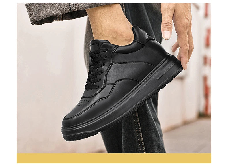 Men Genuine Leather Height Increasing Elevator Shoes Men non-slip BreathableElevator shoes Man Sneakers Comfortable Casual Shoes