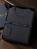 CHICUU Men's 100% Sweater O-neck Pullover Basic Long Sleeve Cashmere Knitwear Autumn Winter Smart Clothing Tops