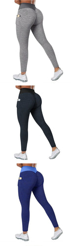 High Waist Yoga Pants with Pockets for Women Plus Size Tummy Control Gym Running Workout Butt Lifting Compression Leggings