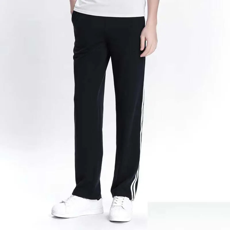 2024 Spring Summer Men's Casual Sweatpants Men Basic Trousers Tracksuit Side Stripe Slim Breathable Sportswear Track Pants