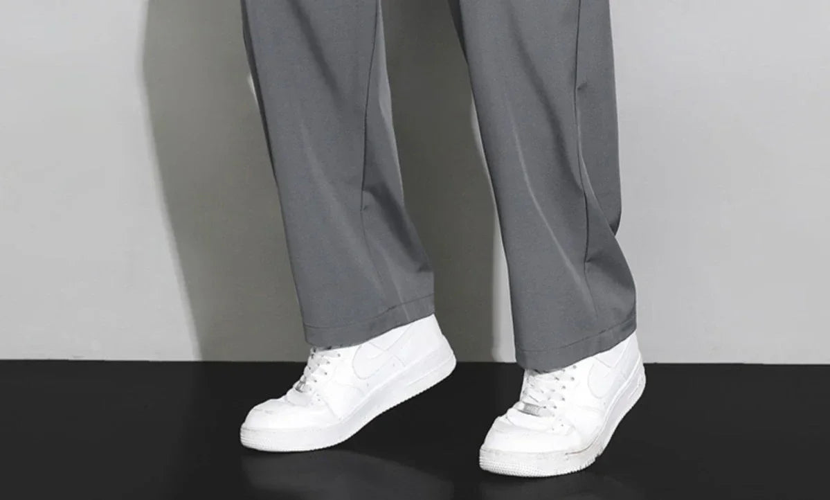 Trousers Straight Plain Wide Leg Draped Thin Male Sports Pants Summer Sport Slacks Xxl Jogger Big Tall Man Men's Sweatpants