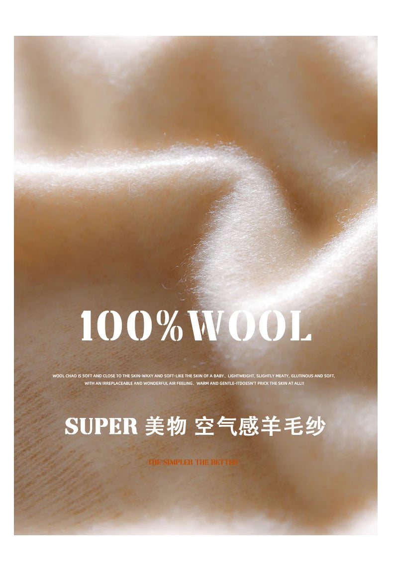 Autumn And Winter New 100 Pure Wool Sweater Men's POLO Collar Button Loose Pullover Sweater Cashmere Knitted Bottoming Shirt