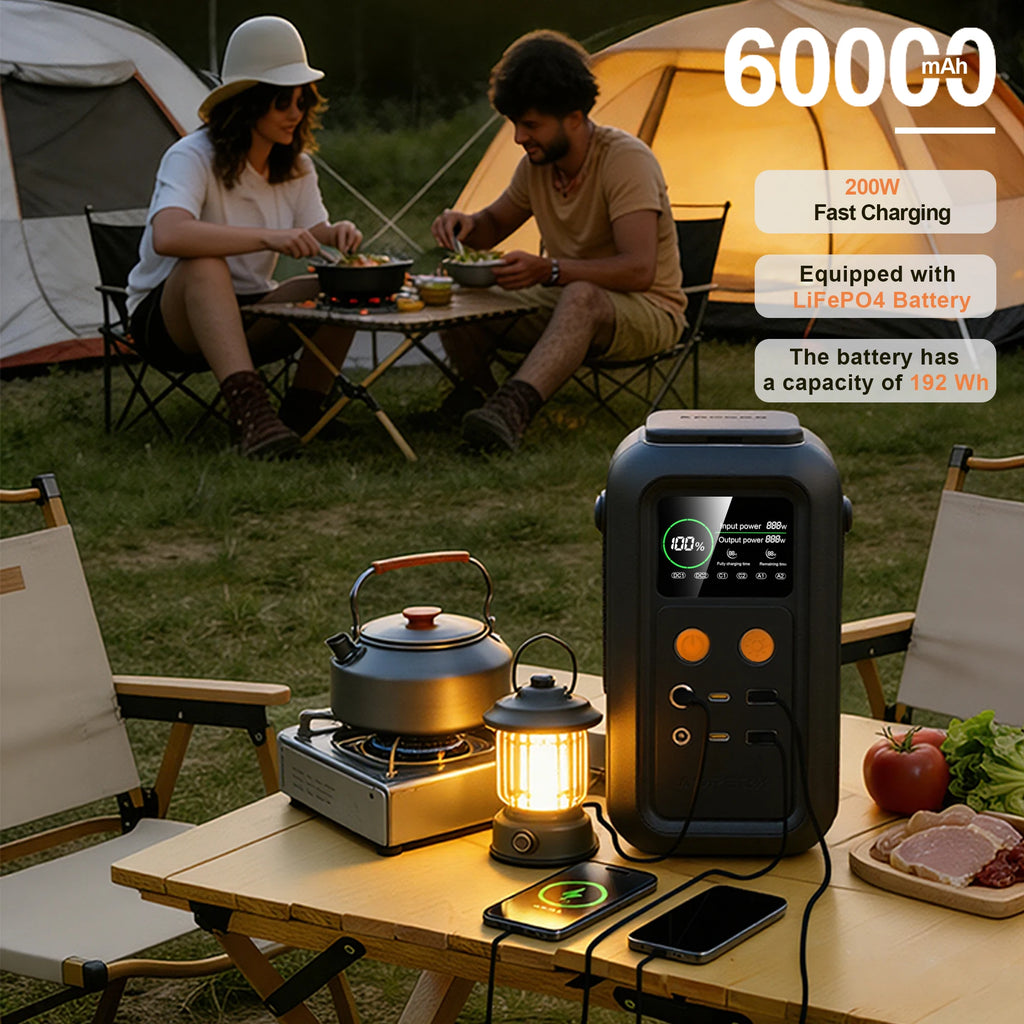 CTOLITY AXP200 Solar Generator Portable Mobile Power Station 200W 192Wh 60000mAh Lifepo4 Battery  for Outdoor Camping RV Home